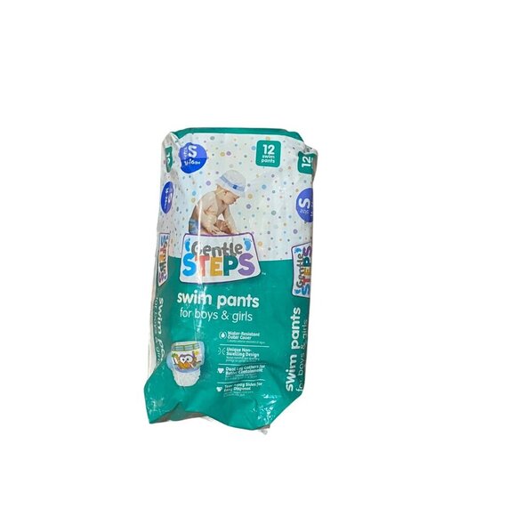 Gentle Steps Swim Pants Diapers For Boys & Girls Size S 16-26 Lbs Small 12 Count - Picture 9 of 9